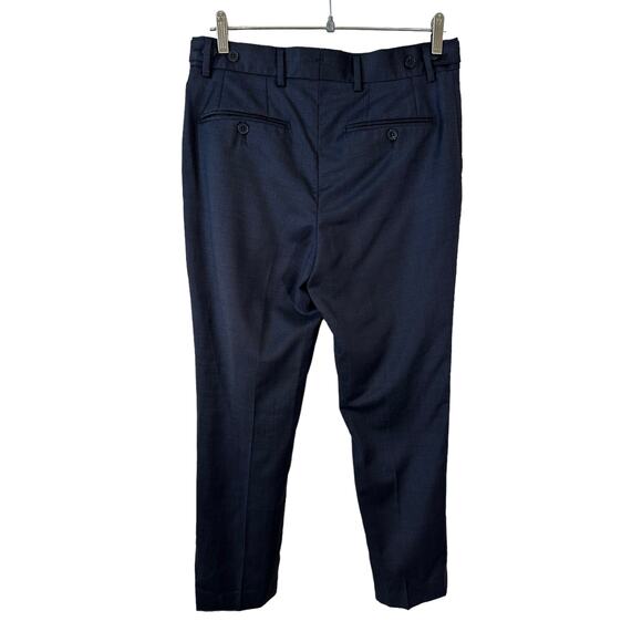 Lafaurie Mens 100% Wool Trouser Pants Mid Rise Blue Size EU 38 or US 28 Classic - Picture 2 of 10